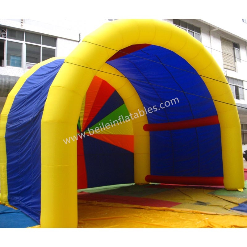 Inflatable colorful semicircular tent