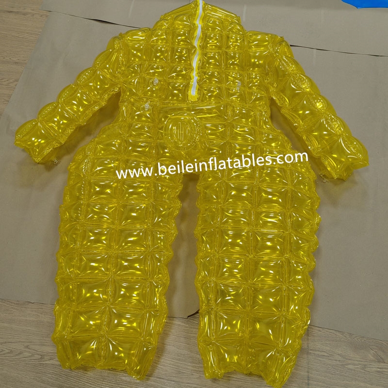 One-piece inflatable down jacket suit